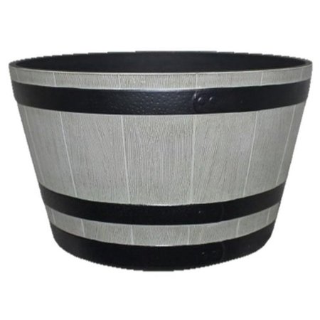 SOUTHERN PATIO Whiskey Barrel Planter, 2224 in Dia, Round, Resin, Birchwood Gray HDR-055488